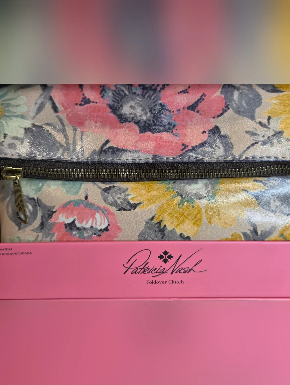 Patricia Nash Floral Leather Foldover Clutch - Picture 2 of 6